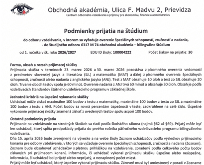 Zverejnili sme povinné dokumenty