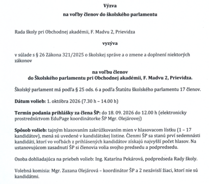 Voľby do Školského parlamentu